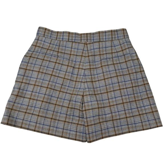 SANDRO Paris Wool Blend Gray Plaid Printed Knit Short Sz 8 - Picture 9 of 10